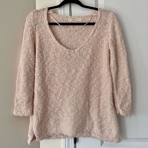 Zara | Pastel Pale Pink Chunky Loose Knit Scoop Neck Sweater ~ fall neutral 🍂